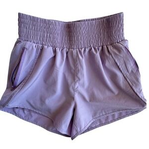 Women's Lavender High-Waisted Lined Shorts Zipper Pockets Size Medium